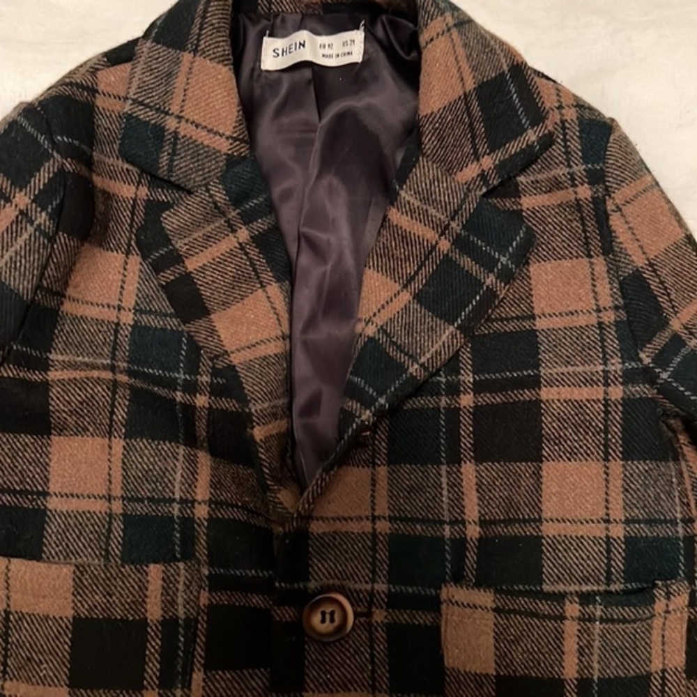 SHEIN Toddler Plaid Jacket - Picture 4 of 5